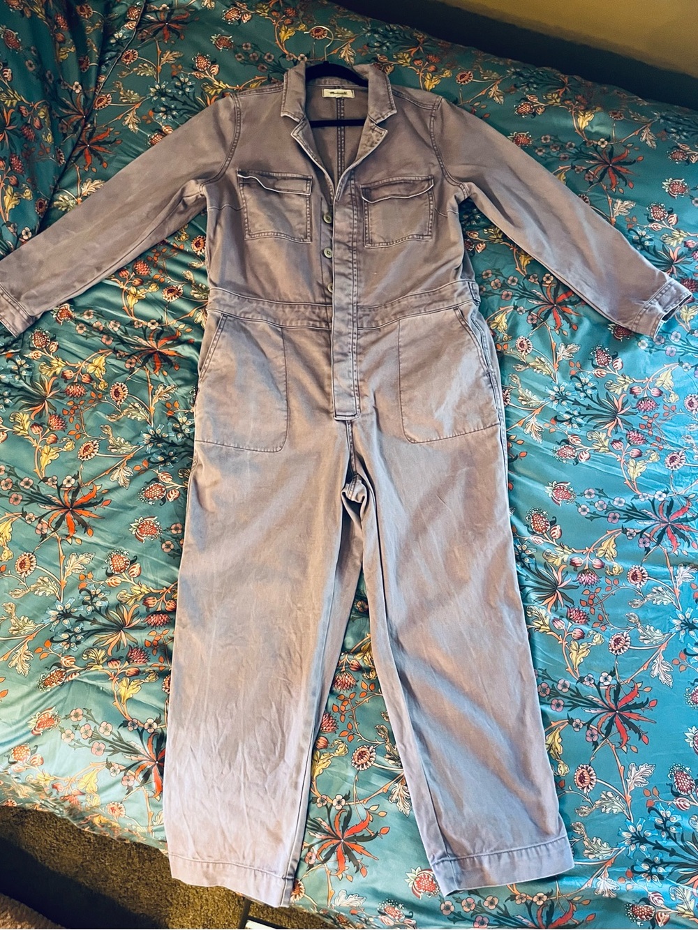Madewell Lavender-Gray Utility Jumpsuit
